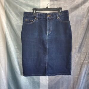 LRL‎ Lauren Jeans Co Ralph Lauren Dark Wash Denim Pencil Skirt 4 Western  Core